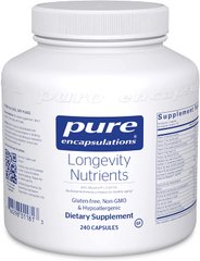 Питательные Вещества для Долгожительства, Longevity Nutrients, Pure Encapsulations, 240 капсул