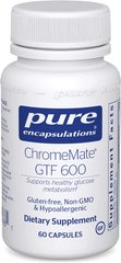 Уникальный Полиникотинат Хрома, ChromeMate GTF 600, Pure Encapsulations, 60 капсул