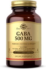 Гамма-Аминомасляная Кислота (GABA), Solgar, 500 мг, 100